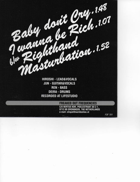 Registrators : Baby Don't Cry E.P. (7",EP,45 RPM)