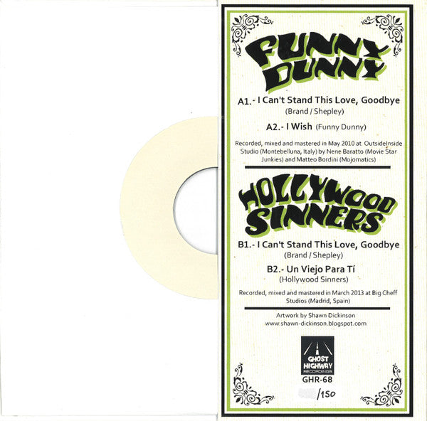 Funny Dunny / Hollywood Sinners : Funny Dunny / Hollywood Sinners (7",Limited Edition,Numbered)