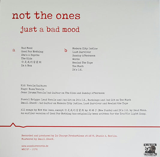Not The Ones : Just A Bad Mood (LP,Album,Limited Edition)