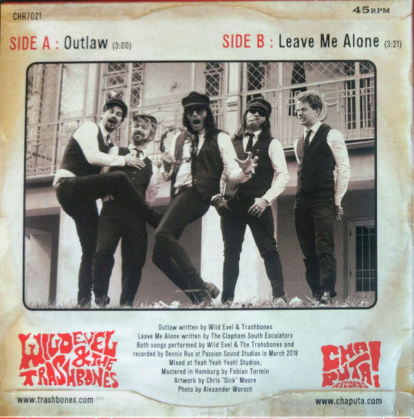 Wild Evel And The Trashbones : Outlaw (7",45 RPM,Single,Limited Edition)