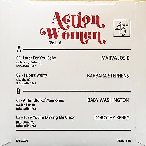 Various : Action Women Vol.3 A female Soul Rhythm&Blues Explosion (7",45 RPM,EP,Compilation)
