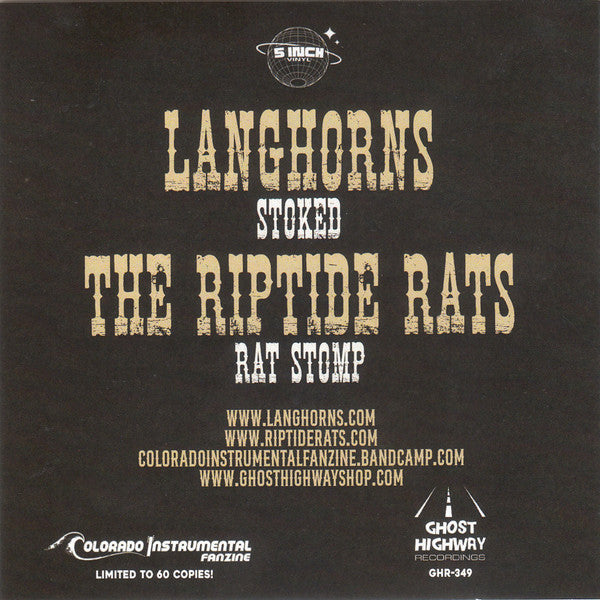 Langhorns VS. Riptide Rats, The : Stoked / Rat Stomp (5",45 RPM,Single,Limited Edition)