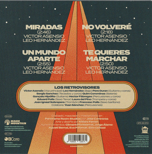 Los Retrovisores : Cambio Y Corto (7",45 RPM,EP,Stereo)