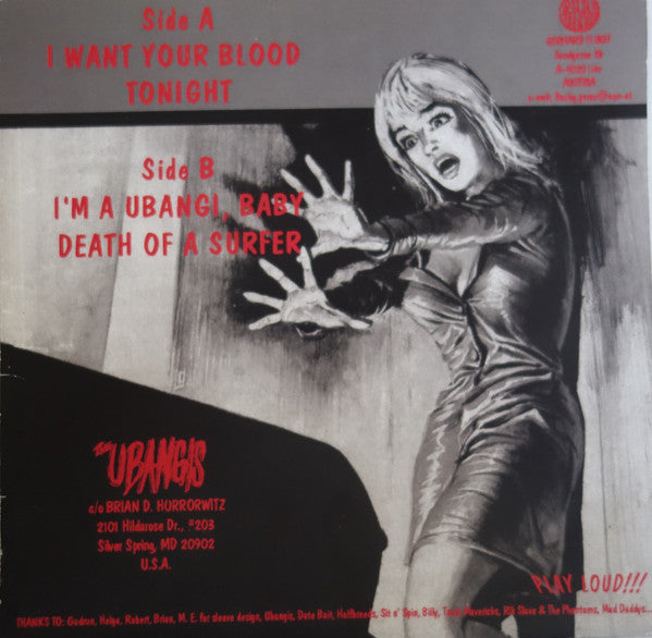 Ubangis, The : I Want Your Blood Tonight (7")