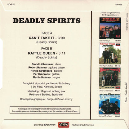 Deadly Spirits : Can't Take It / Rattle Queen (7",45 RPM,Single,Limited Edition)