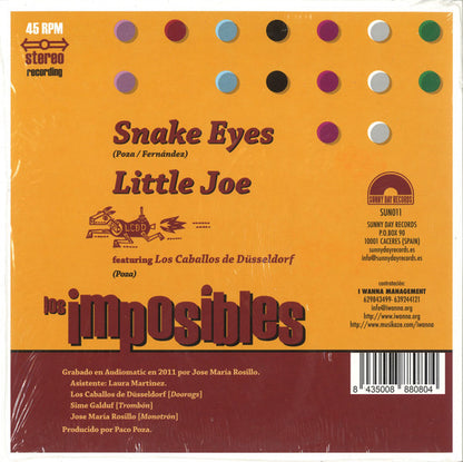 Los Imposibles : Snake Eyes / Little Joe (7",45 RPM,Single,Limited Edition,Stereo)