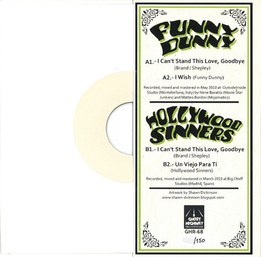 Funny Dunny / Hollywood Sinners : Funny Dunny / Hollywood Sinners (7",Limited Edition,Numbered)