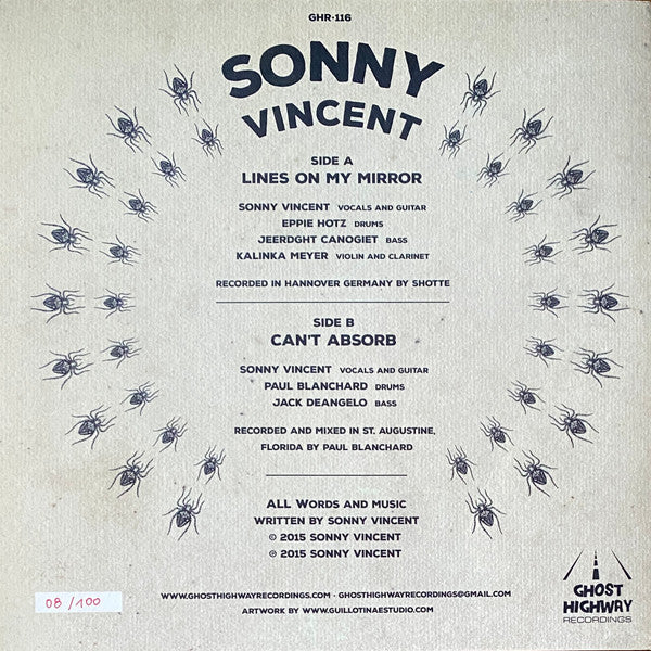 Sonny Vincent : Lines On My Mirror (7",45 RPM,Limited Edition,Numbered)