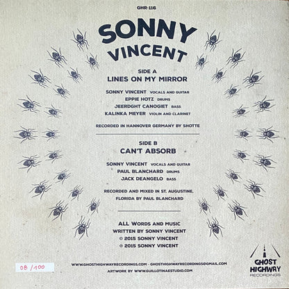Sonny Vincent : Lines On My Mirror (7",45 RPM,Limited Edition,Numbered)