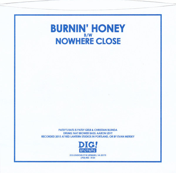 Patsy's Rats : Burnin' Honey (7",45 RPM,Limited Edition)